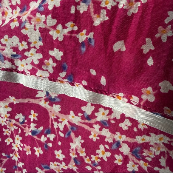 Anthropologie Papinelle Cheri Blossom Full Length Pajama Set Size L Silk Blend - Picture 11 of 16